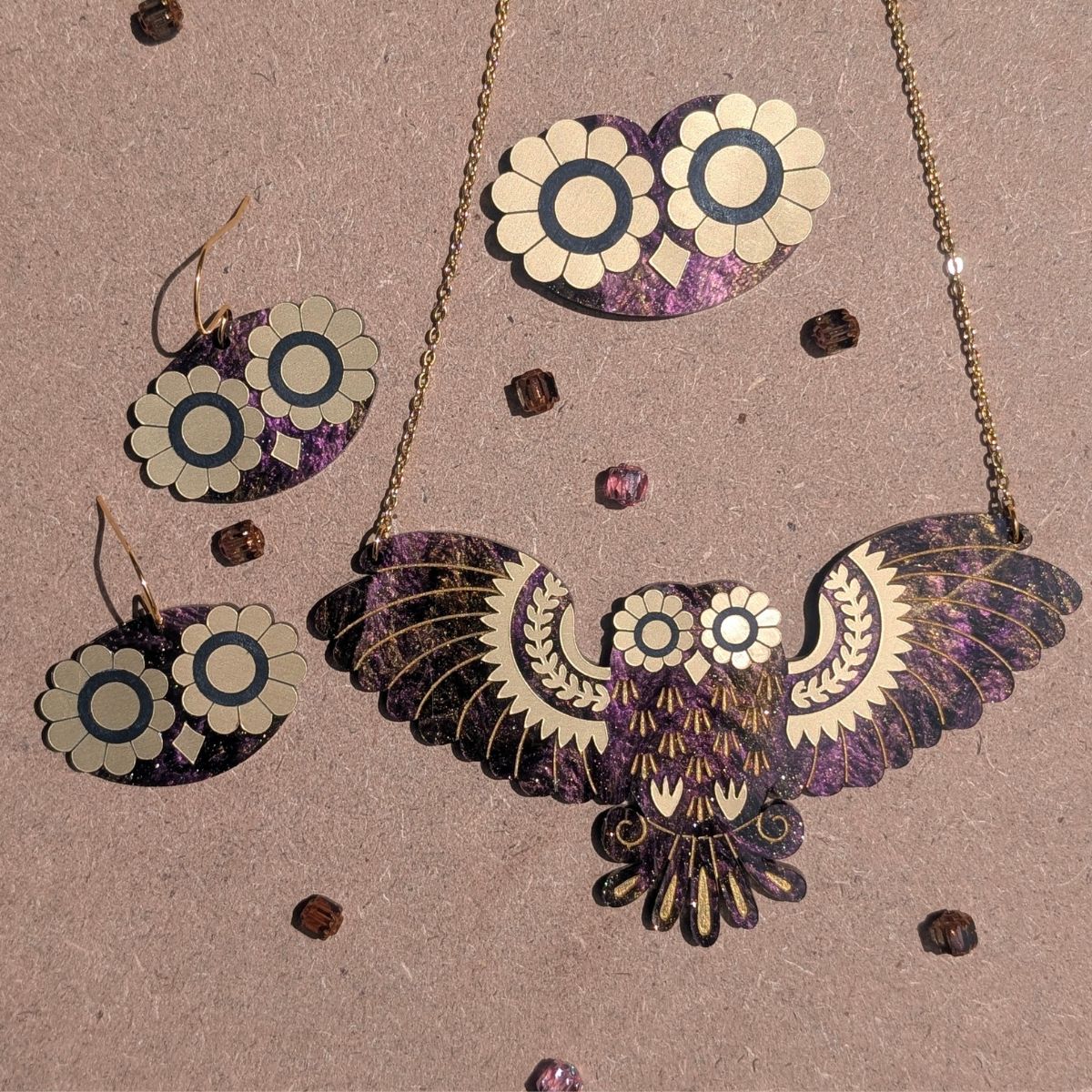 Athena's Owl in Dusk Mini Brooch