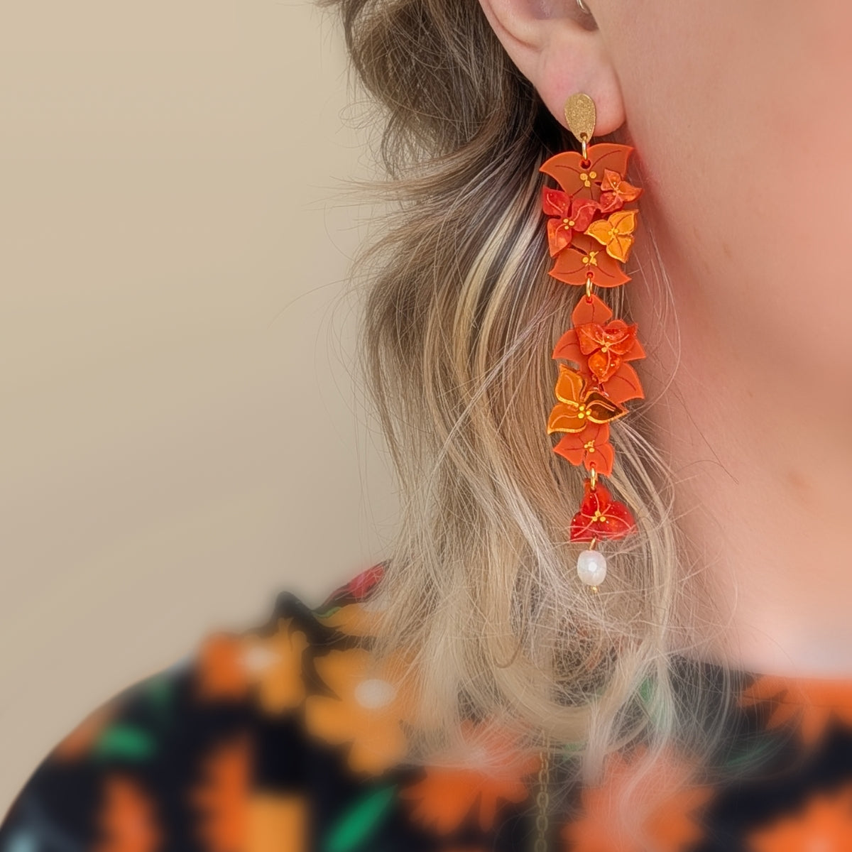 Vivid Orange Bougainvillea vine
