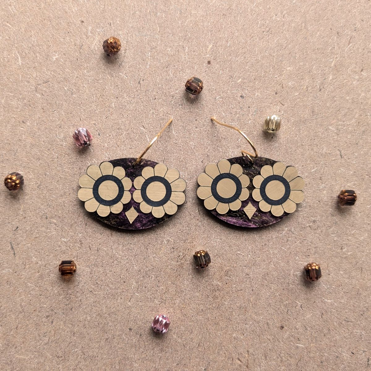 Athena's Owl in Dusk Earrings