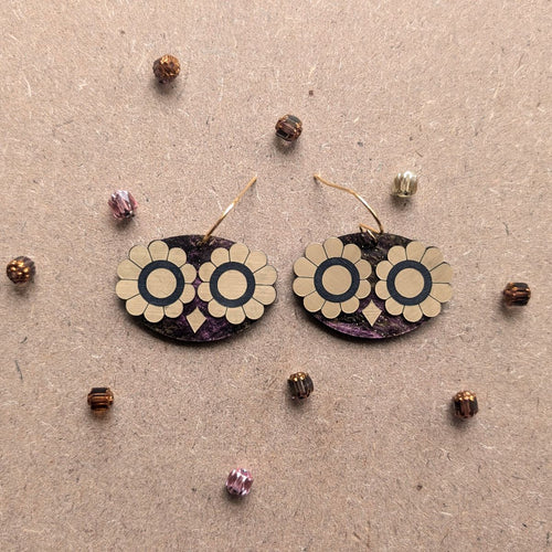 Athena's Owl in Dusk Earrings