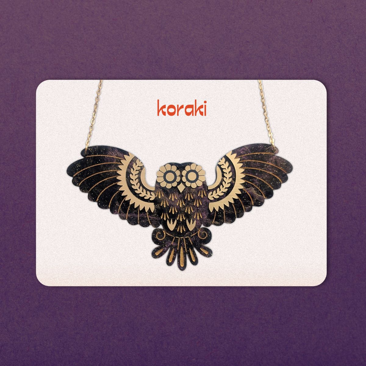 Athena's Owl in Dusk Necklace
