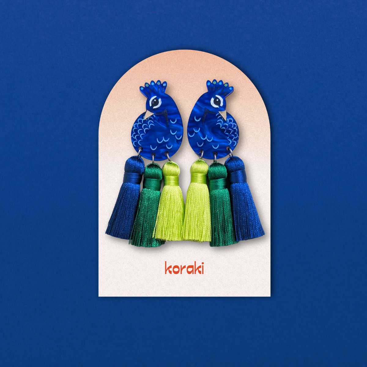 Regal Peacock tassel drops