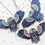 Athena's Owl in Midnight Necklace