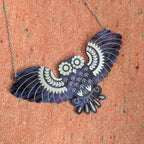 Athena's Owl in Midnight Necklace