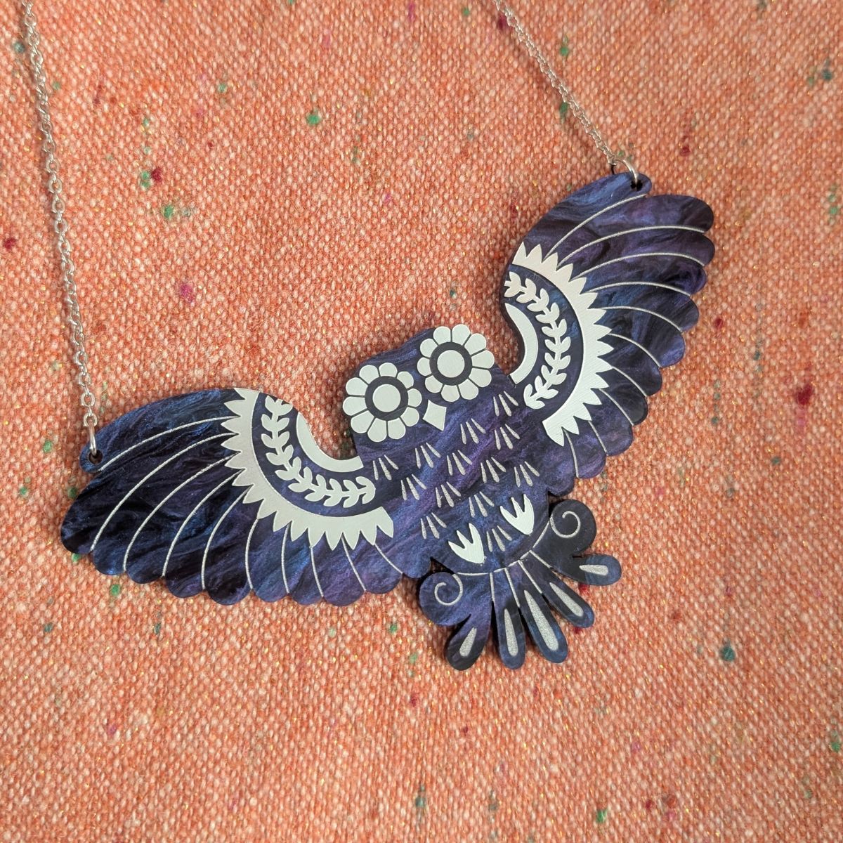 Athena's Owl in Midnight Necklace