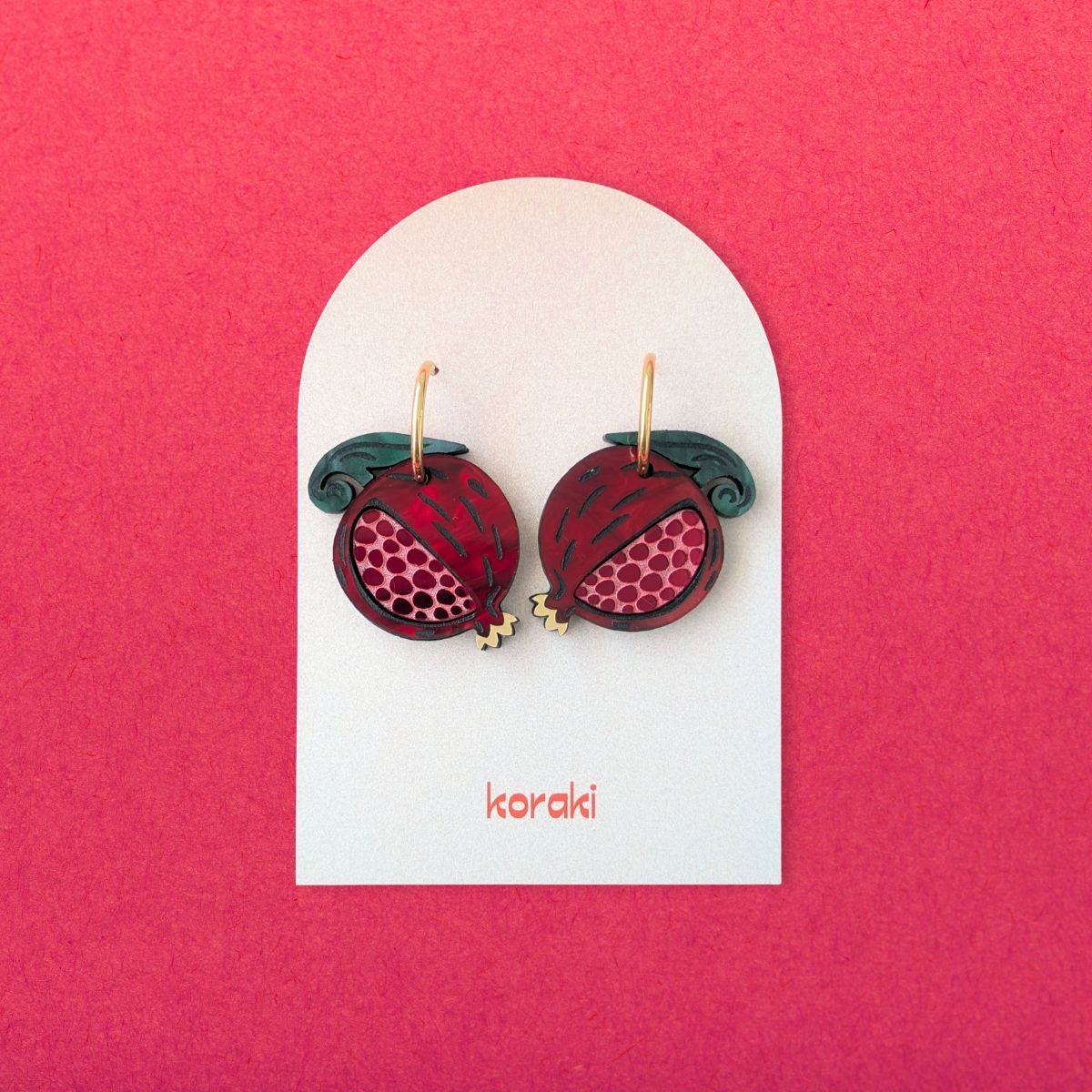Crimson Crown Pomegranate Hoops