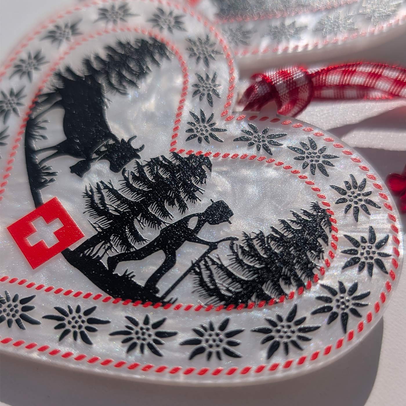 Swiss Heart Ornament