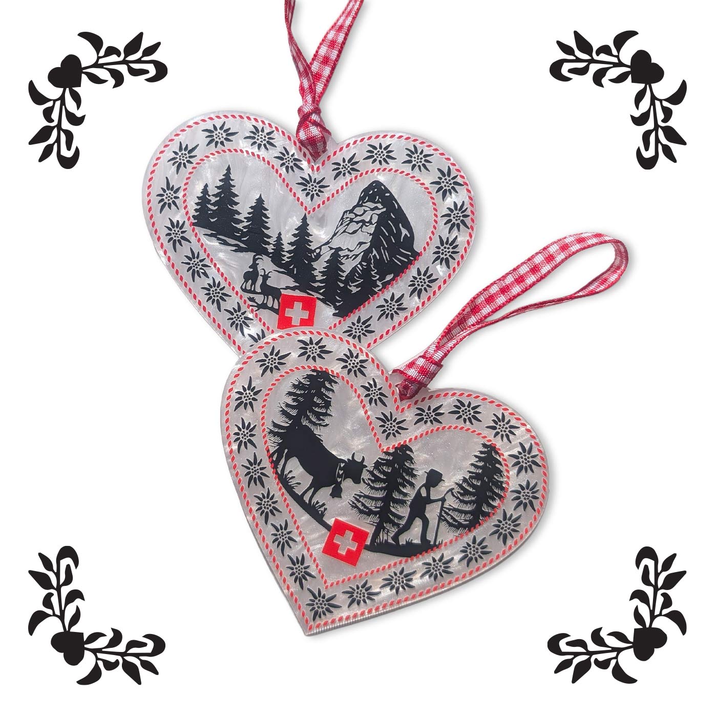 Swiss Heart Ornament