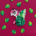 Pink Tiger Brooch