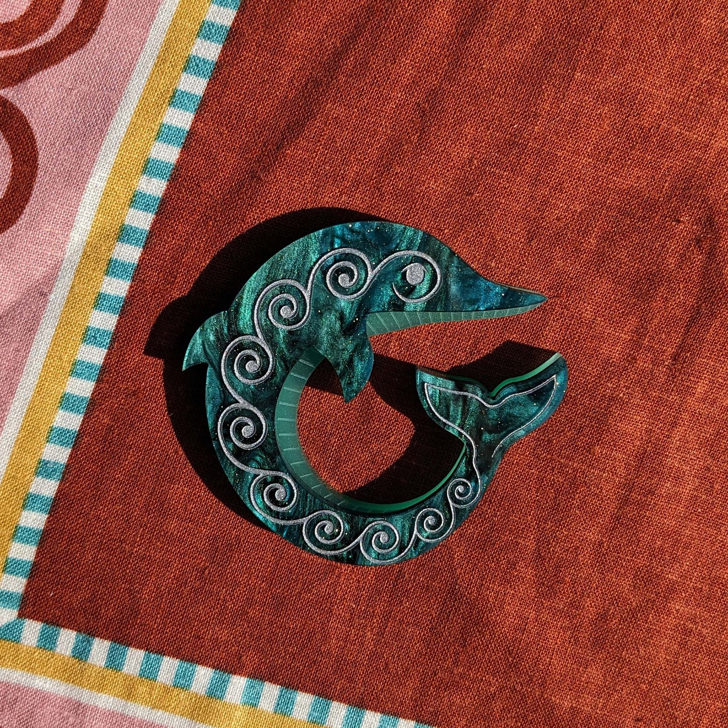 Delphinia Brooch - Teal