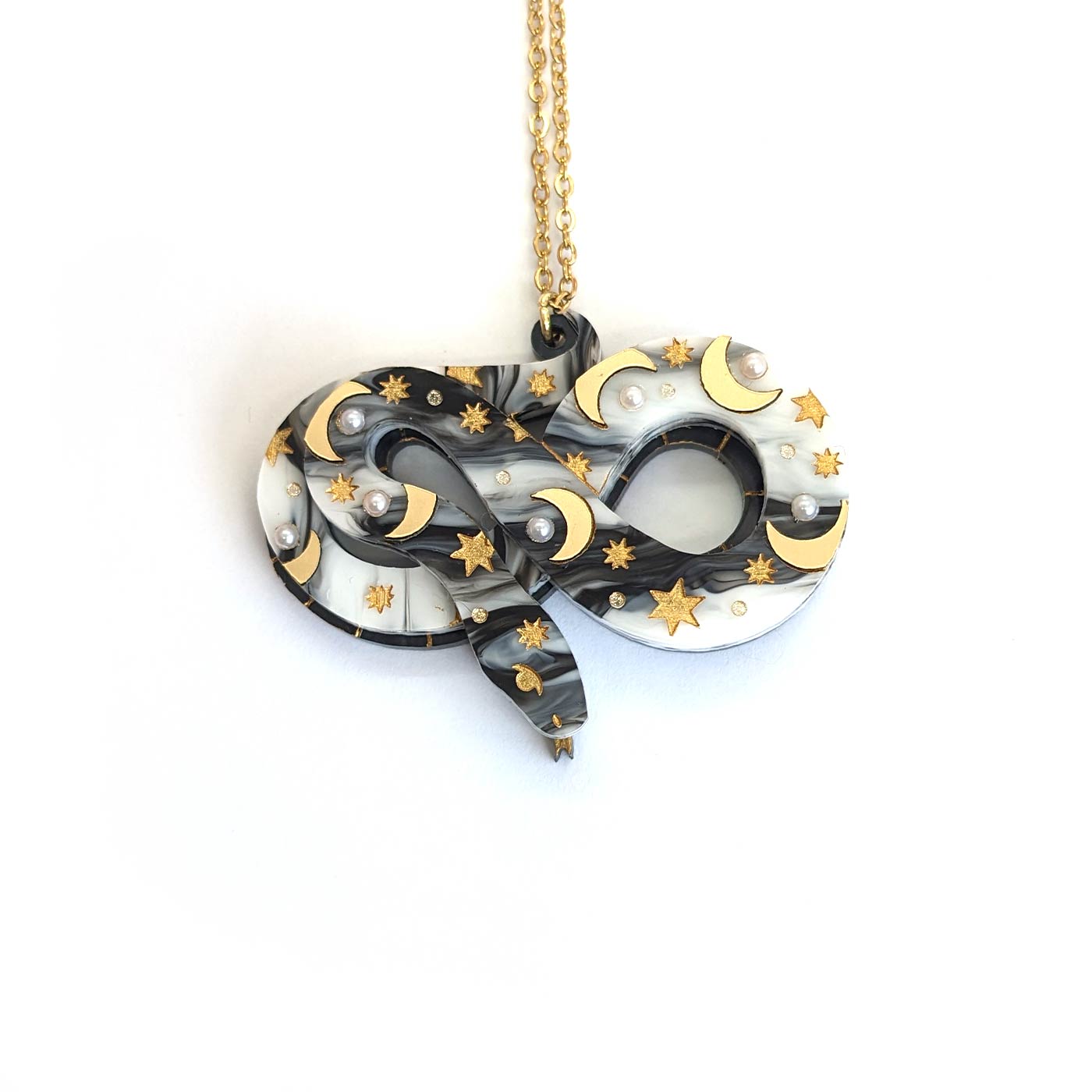 Celestial Snake Pendant - Moons