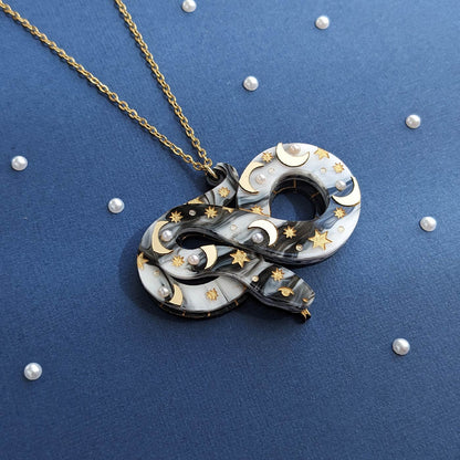 Celestial Snake Pendant - Moons