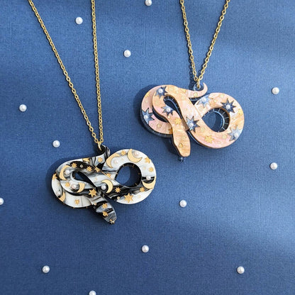 Celestial Snake Pendant - Moons