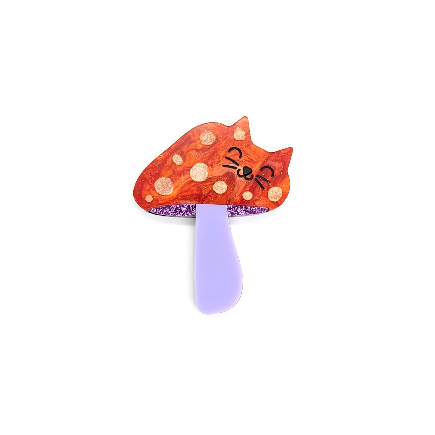 Purrple Meowshroom brooch