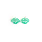 Shell huggies - Ivory Mint