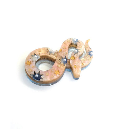 Celestial Snake Brooch - Stars