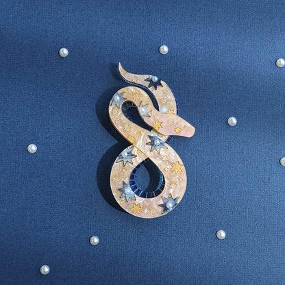 Celestial Snake Brooch - Stars