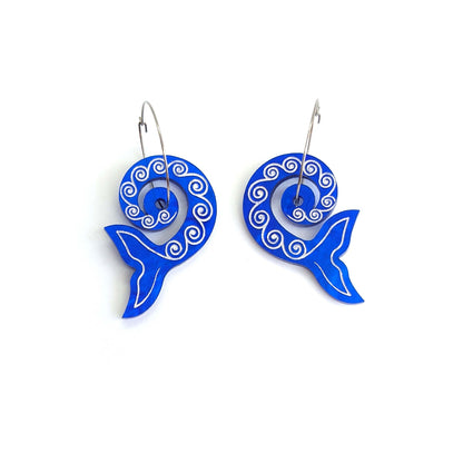 Spiral fin hoops - Blue