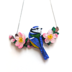 Blue Tit & Apple Blossom Necklace