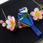 Blue Tit & Apple Blossom Necklace