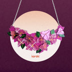 magenta bougainvillea necklace