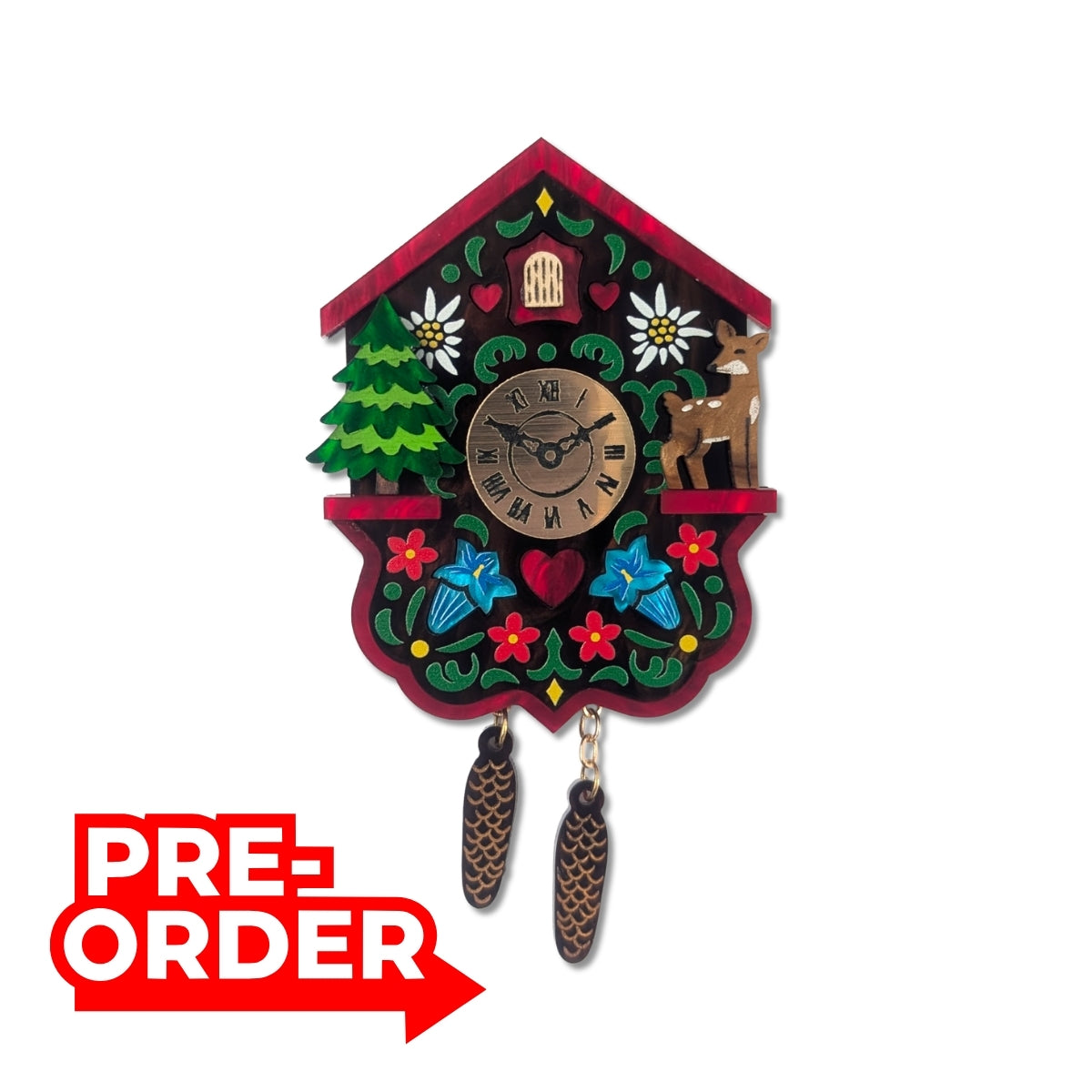 PREORDER Cuckoo Clock Brooch