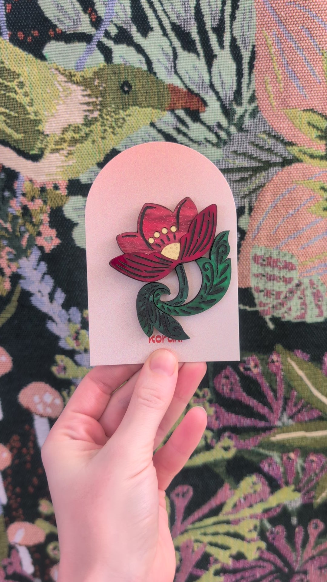 Hellebore Scarlet Brooch