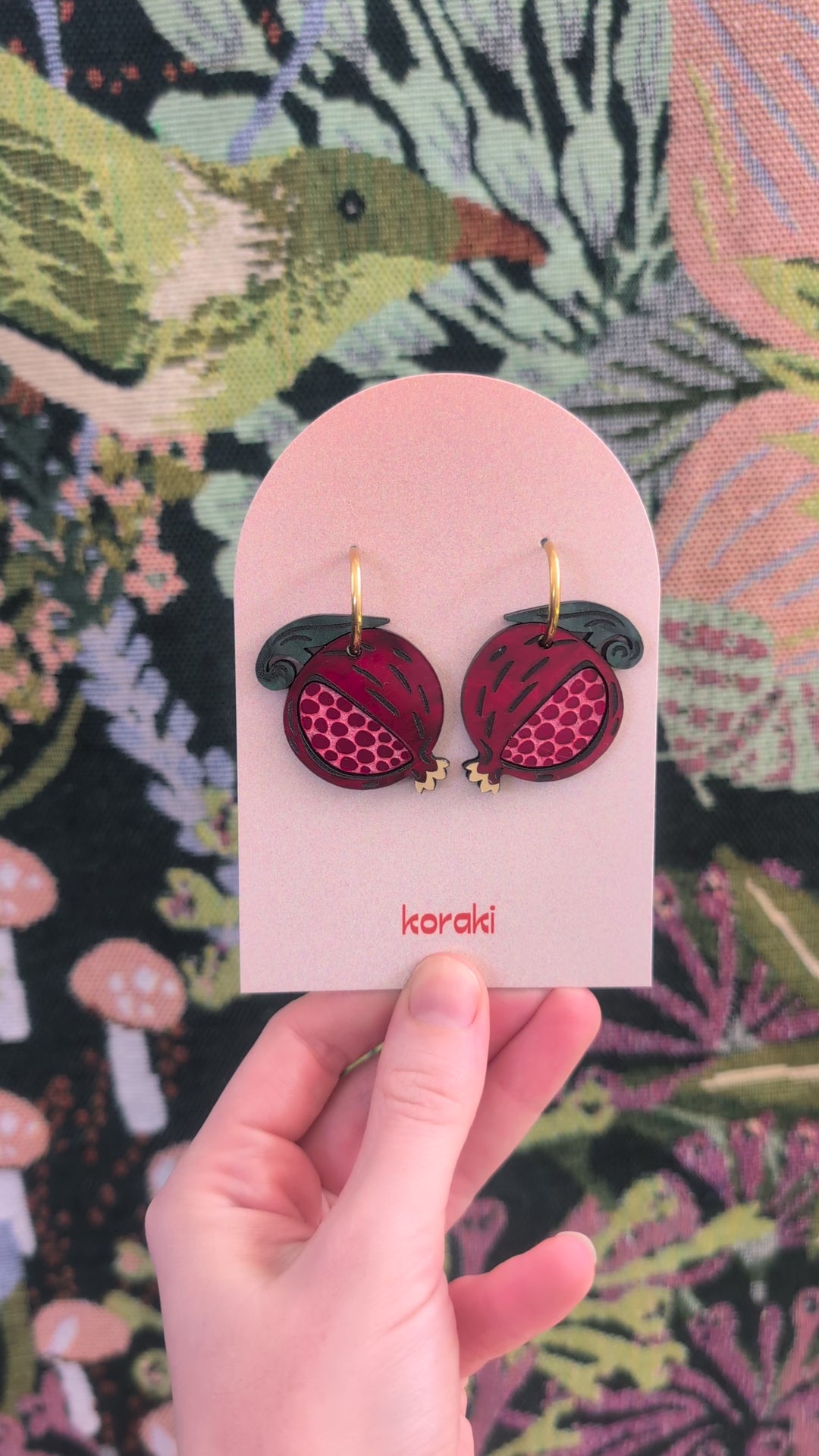 Crimson Crown Pomegranate Hoops