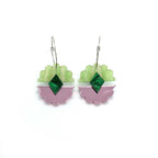 Colour block pink/green scallop hoops